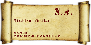 Michler Arita névjegykártya